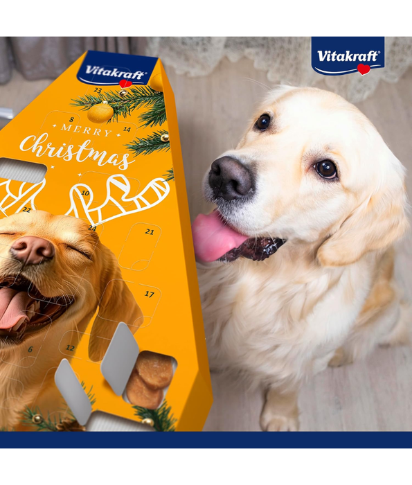 Vitakraft - Advent Calendar for Dogs 2025, Premium Christmas Dog Treat Calendar - 24 Daily Snacks