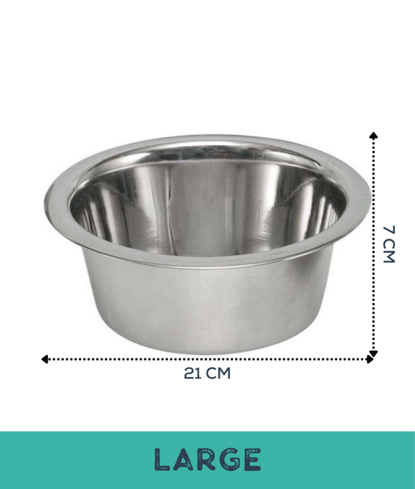 Nobby - Stainless Steel Dog Bowl, Durable Material, Multi-Size Options, Everyday Feeding Use - 13 cm 350 ml - 21 cm 1.5 liter