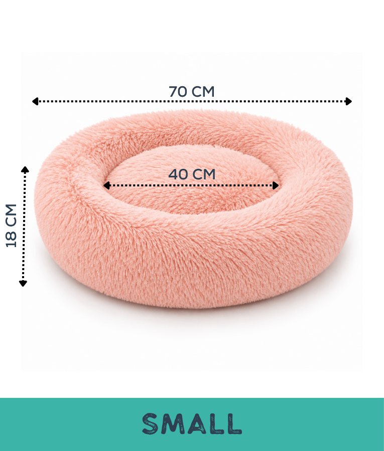 Tall Tails - Cuddle Donut Round Bed, Faux Fur, Real Feel Fabric, Machine Washable, Dog & Cat Bed