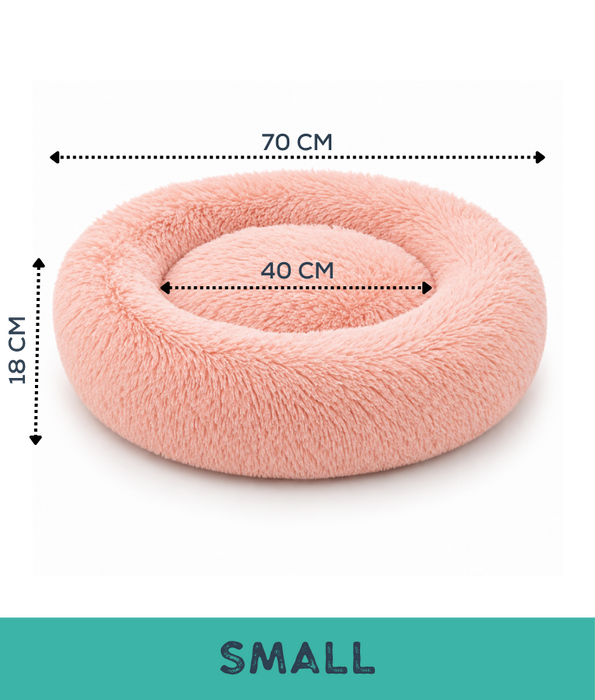 Tall Tails - Cuddle Donut Round Bed, Faux Fur, Real Feel Fabric, Machine Washable, Dog & Cat Bed