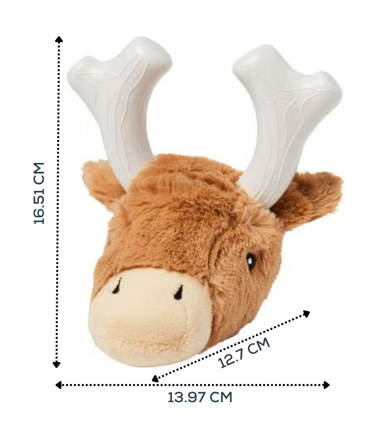 Spunky Pup - Knuckleheads Deer 2-in-1 Plush & Nylon Chew Toy, Dental Play