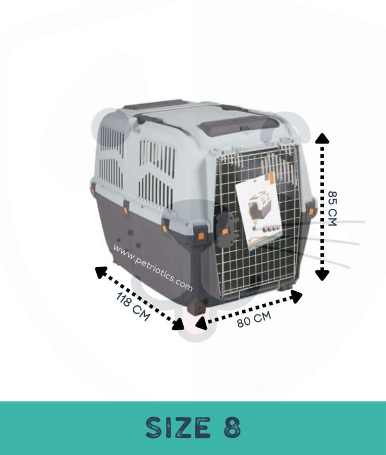 Skudo - IATA-Compliant Travel Carrier, Durable Vented Plastic Design, For Dogs, Cats & Small Animals - Sizes 1 to 8