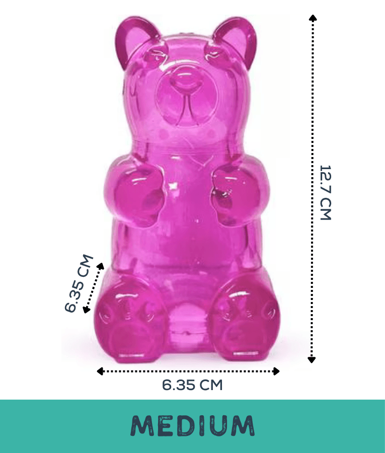 Spunky Pup - Gummy Bear Squeaky Toy, Non-Toxic Durable Rubber, Chew Toy for Dogs - Medium