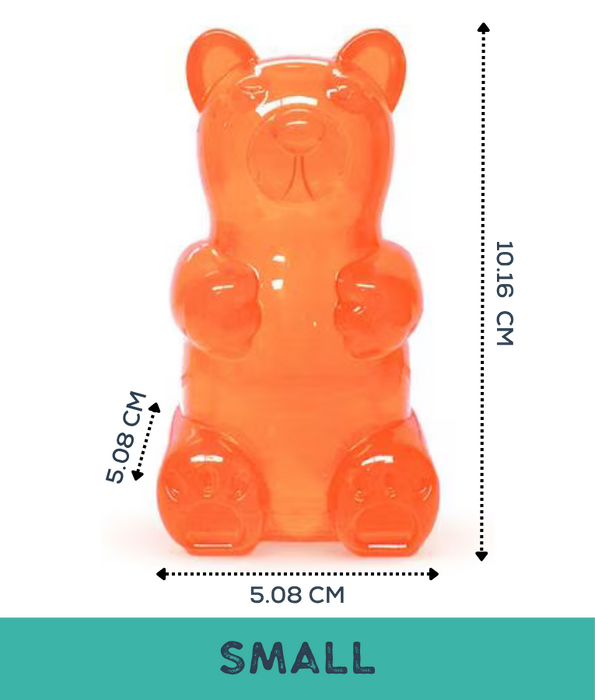 Spunky Pup - Gummy Bear Squeaky Toy, Non-Toxic Durable Rubber, Chew Toy for Dogs - Small