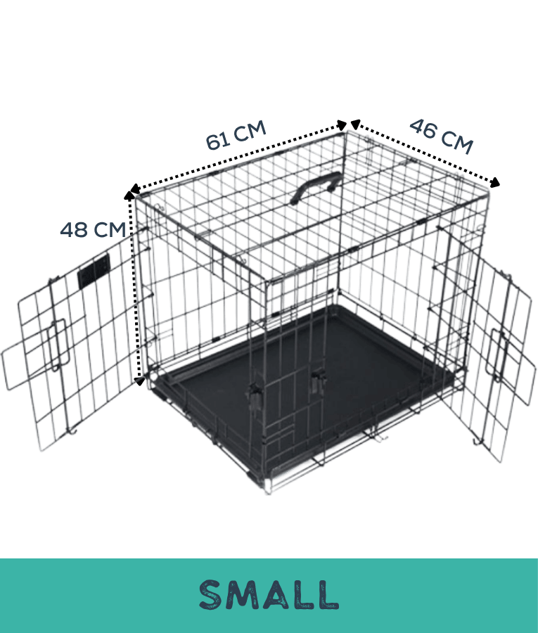 M-Pets - Cruiser Double Door Foldable Wire Dog Crate, Metal Training & Travel Crate - S, M, L, XL