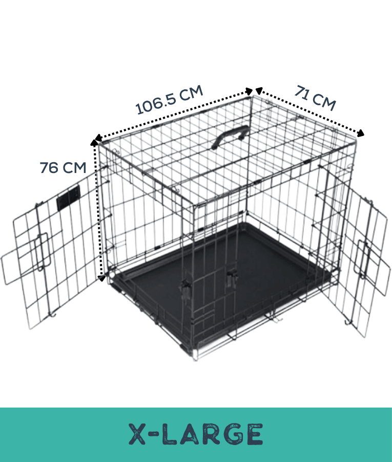 M-Pets - Cruiser Double Door Foldable Wire Dog Crate, Metal Training & Travel Crate - S, M, L, XL