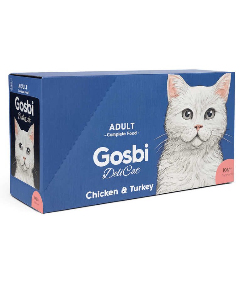 Gosbi - DeliCat, Chicken & Turkey, Grain-Free, Prebiotics, Loaf Pate, Adult Wet Cat Food - 70g