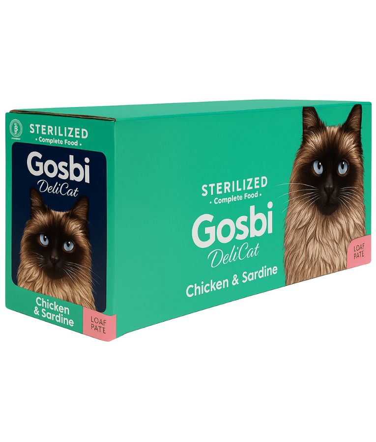 Gosbi - DeliCat, Chicken & Sardine, Grain-Free, Loaf Pate, Sterilized Adult Wet Cat Food - 70g