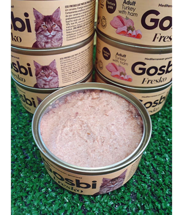Gosbi - Fresko, Turkey & Ham, Grain-Free, High-Protein, Supplementary Wet Cat Food - 70g