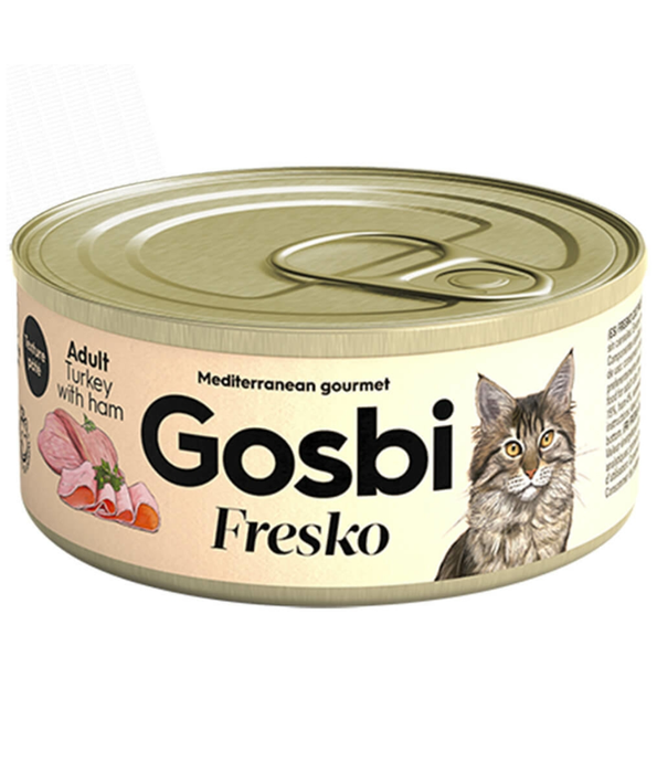 Gosbi - Fresko, Turkey & Ham, Grain-Free, High-Protein, Supplementary Wet Cat Food - 70g