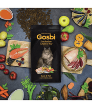 Gosbi – Exclusive, Duck and Fish Sterilized Adult Dry Cat Food, Grain-Free Formula - 400g, 2kg