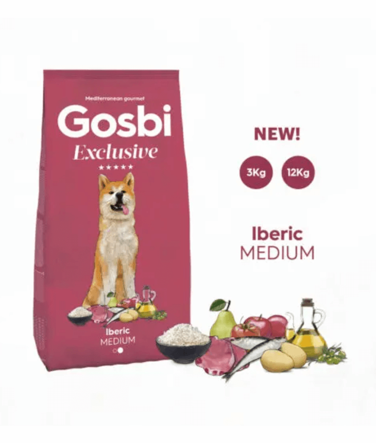 Gosbi - Exclusive, Iberic Pork, Adult Dry Dog Food For Medium Breeds - 3kg, 12kg