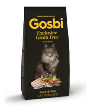 Gosbi – Exclusive, Duck and Fish Sterilized Adult Dry Cat Food, Grain-Free Formula - 400g, 2kg