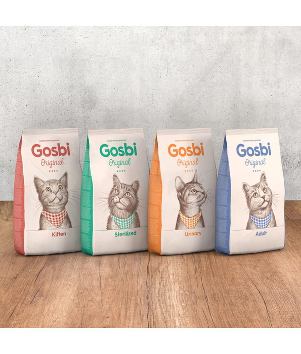 Gosbi - Original, Chicken, Salmon, and Tuna Adult Dry Cat Food – Sterilized, Hair and Skin Support 1kg-3kg-7kg