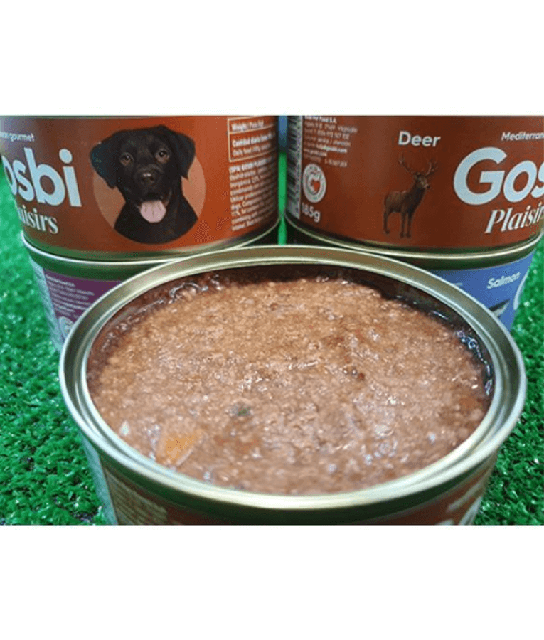 Gosbi - Plaisirs, Grain-Free Deer Complementary Wet Dog Food – Hypoallergenic, Monoprotein, All-Natural For Puppies & Adult Dogs185g