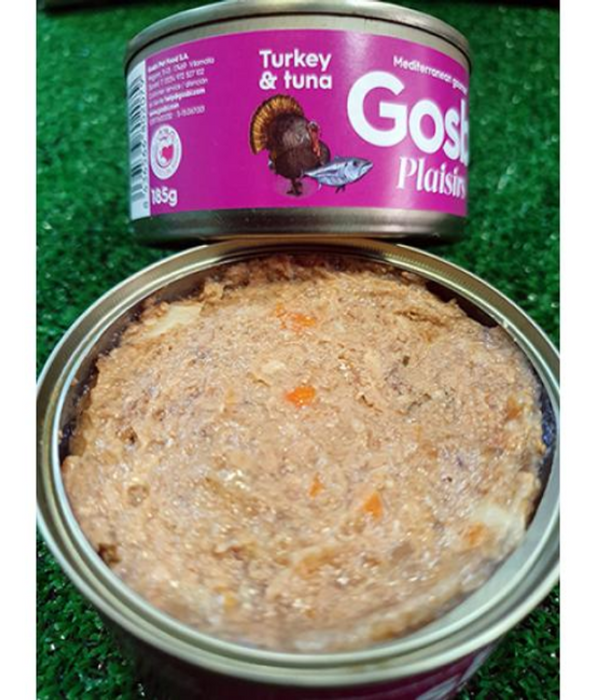Gosbi - Plaisirs, Grain-Free Turkey & Tuna Adult Complementary Wet Dog Food – Weight Control 185g-400g