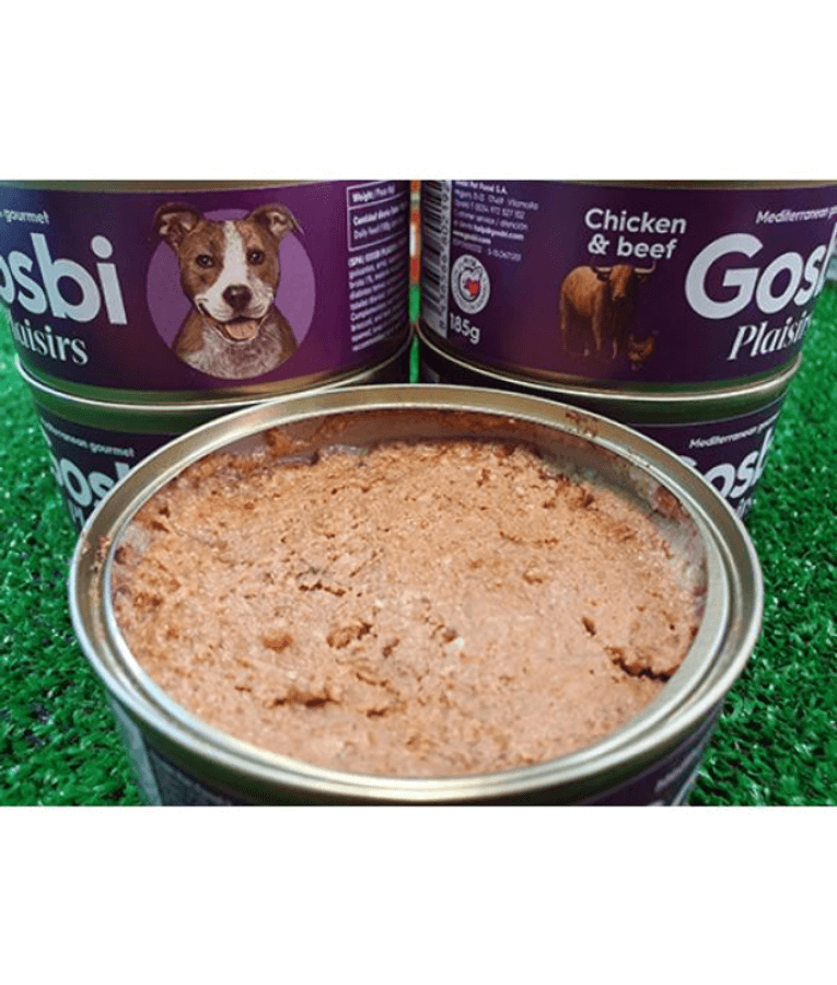 Gosbi - Plaisirs, Grain-Free Chicken & Beef Adult Complementary Wet Dog Food 185g