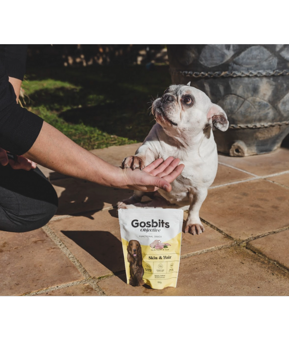 Gosbi - Gosbits Objective, Quail, Rabbit & Duck Adult Dog Treats – Skin and Hair, Healthy & Dense Coat All Natural 150g