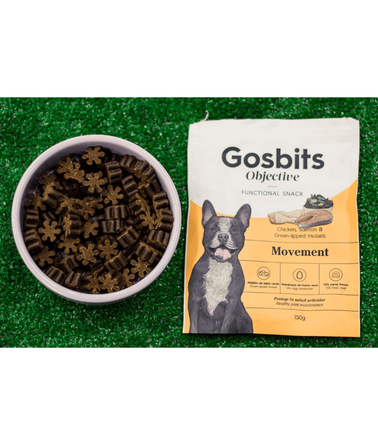 Gosbi - Gosbits Objective, Chicken & Salmon Adult Dog Treats – For Active Dogs & Joint Support, All Natural 150g