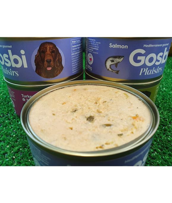 Gosbi - Plaisirs, Grain-Free Salmon Senior Complementary Wet Dog Food – Hypoallergenic, Monoprotein, All-Natural 185g