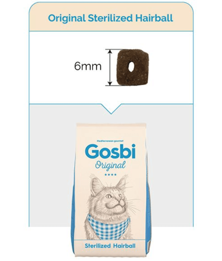 Gosbi - Original, Chicken and Rice Adult Dry Cat Food – Sterilized, Hairball Control 1kg-7kg