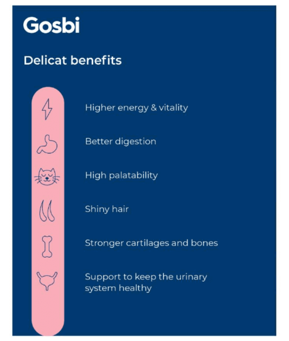 Gosbi - DeliCat, Chicken & Turkey, Grain-Free, Prebiotics, Taurine, Adult Wet Cat Food - 70g