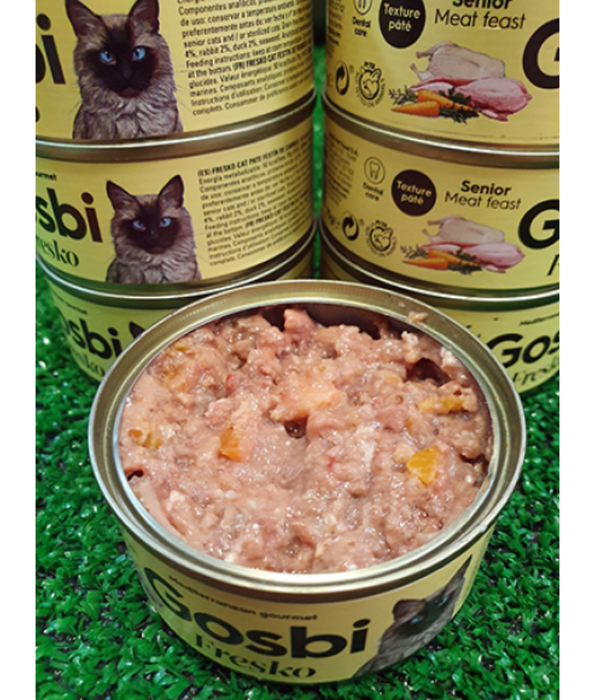 Gosbi - Fresko, Pork and Chicken Senior and Sterilized Complementary Wet Cat Food – Grain-Free 70g