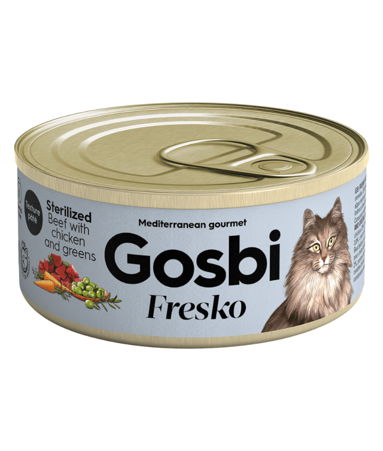 Gosbi - Fresko, Beef, Chicken, and Vegetables Sterilized Complementary Adult Wet Cat Food – Grain-Free 70g