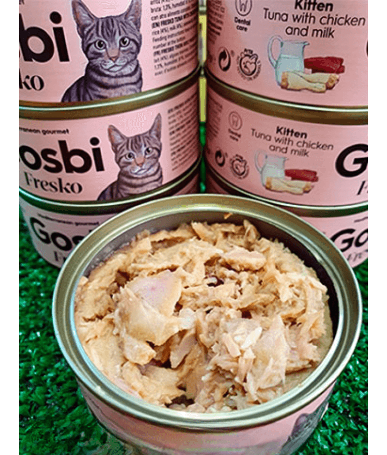 Gosbi - Fresko, Tuna, Chicken, and Milk Kitten Complementary Wet Cat Food – 70g