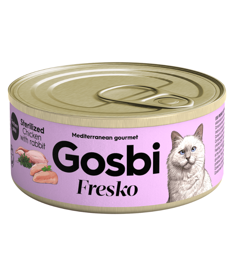 Gosbi - Fresko, Chicken and Rabbit Sterilized Complementary Adult Wet Cat Food – Grain-Free 70g