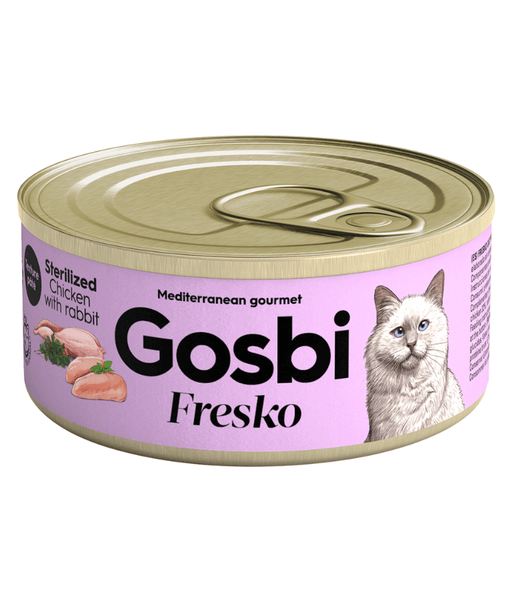 Gosbi - Fresko, Chicken and Rabbit Sterilized Complementary Adult Wet Cat Food – Grain-Free 70g
