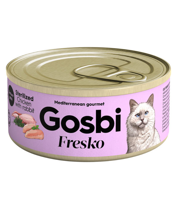 Gosbi - Fresko, Chicken and Rabbit Sterilized Complementary Adult Wet Cat Food – Grain-Free 70g