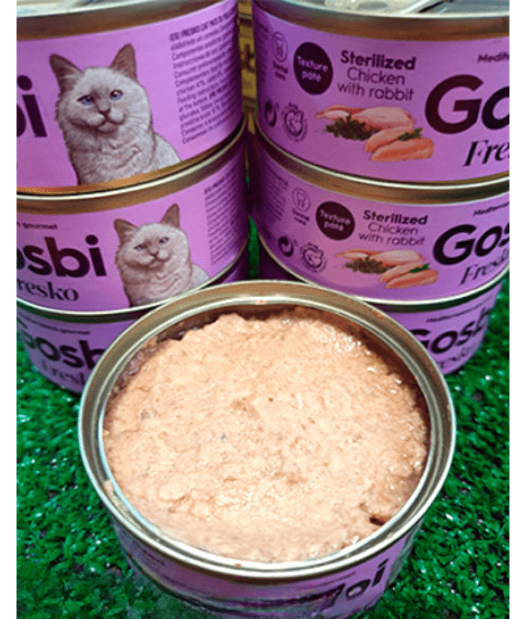 Gosbi - Fresko, Chicken and Rabbit Sterilized Complementary Adult Wet Cat Food – Grain-Free 70g