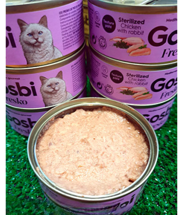 Gosbi - Fresko, Chicken and Rabbit Sterilized Complementary Adult Wet Cat Food – Grain-Free 70g