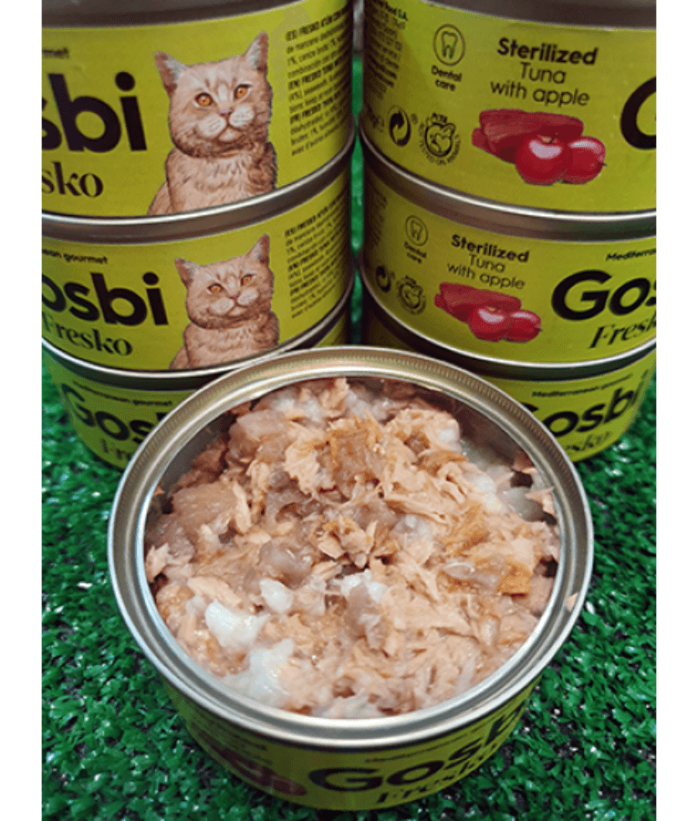 Gosbi - Fresko, Tuna and Apple Sterilized Complementary Adult Wet Cat Food – 70g
