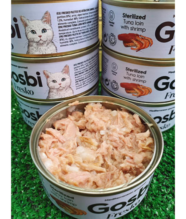 Gosbi - Fresko, Tuna and Shrimp Sterilized Complementary Adult Wet Cat Food – 70g