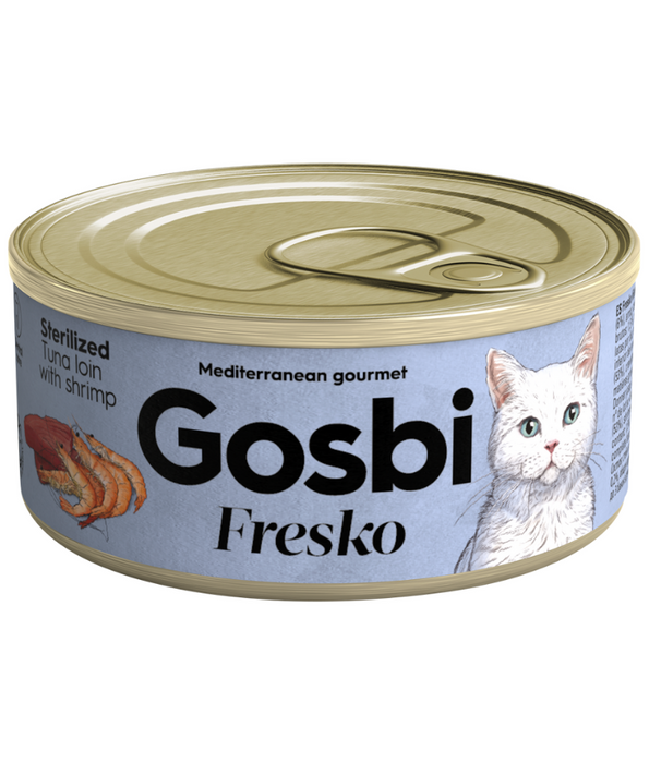 Gosbi - Fresko, Tuna and Shrimp Sterilized Complementary Adult Wet Cat Food – 70g