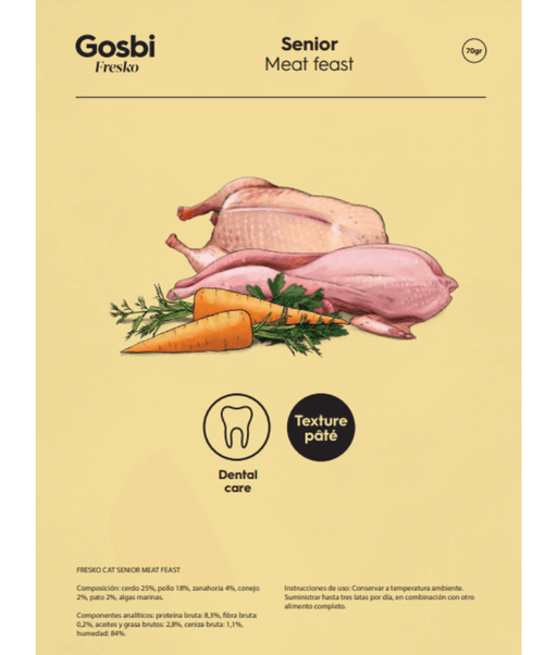 Gosbi - Fresko, Pork and Chicken Senior and Sterilized Complementary Wet Cat Food – Grain-Free 70g