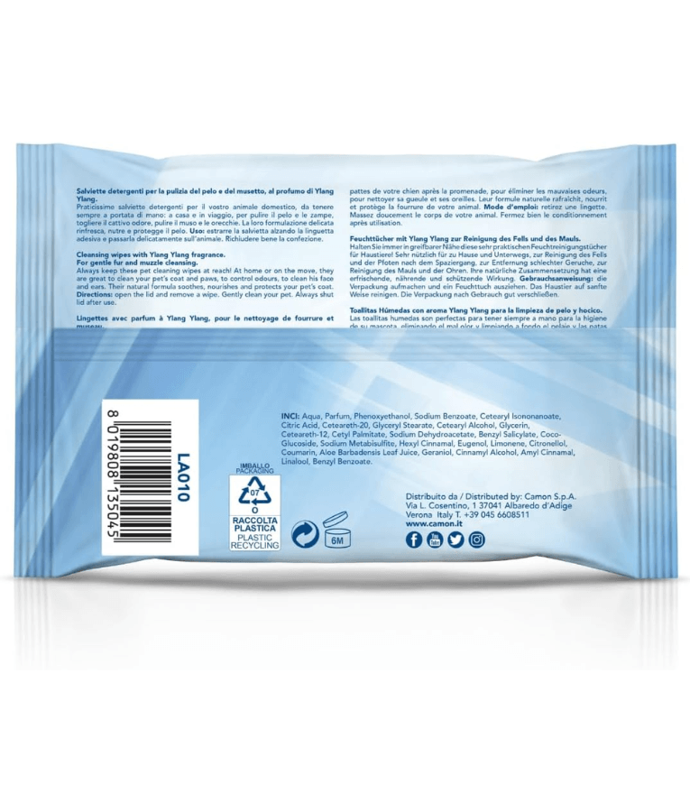 Camon - Salviette Cleansing Pet Wipes - Ylang Ylang Pet Cleansing Wipes – 40 Sheets