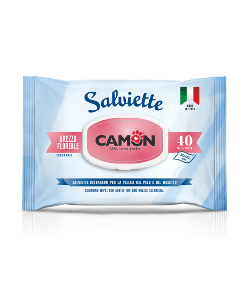 Camon - Salviette Cleansing Pet Wipes - Floral Breeze Scent Wipes - 40 Sheets packaging image