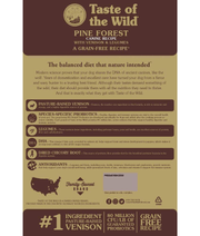 Taste Of The Wild - Pine Forest Formula - Venison & Legumes - Grain Free Dry Dog Food - 12.2kg nutritional facts and benefits.