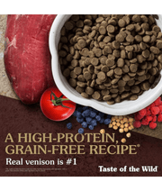 Taste Of The Wild - Pine Forest Formula - Venison & Legumes - Grain Free Dry Dog Food - 12.2kg with high-protein kibble and fresh ingredients.