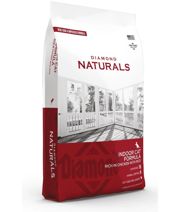 Diamond Naturals - Indoor Chicken & Rice Cat Adult Dry Food - Hairball Control - 3kg