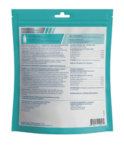 Virbac - Veggiedent FRESH Dental Chews, Plant-Based Formula, Dental & Digestive Support S- M packaging back view.
