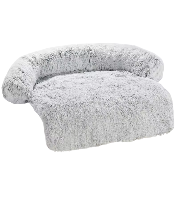 Tall Tails – Dream Chaser Anywhere Cuddler Dog Bed, White Faux Fur, Anti-Slip, Washable – 105×90×9 cm