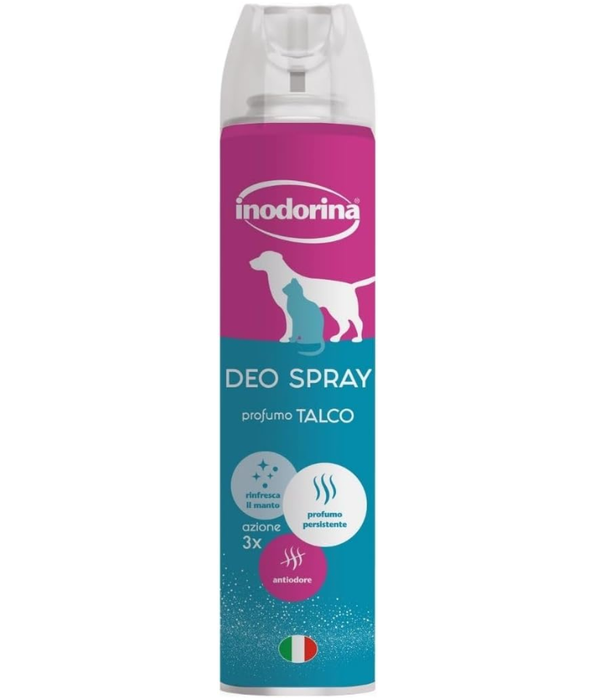 Inodorina - Deo Spray, Deodorant for Dogs, with Refreshing and Sanitizing Action, Neutralizes Bad Odors and Protects the Fur, Talco Fragrance 300 - 600ml