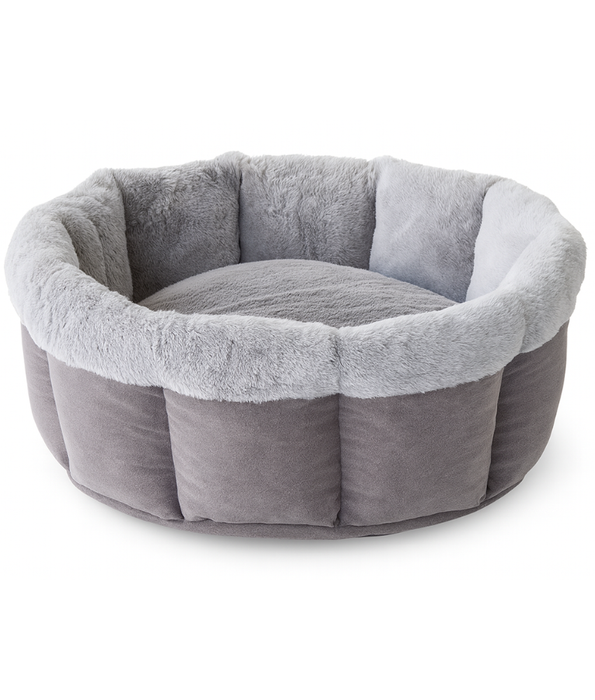 PawComfort – Plush Round Dog & Cat Bed, Faux Fur, Ultra Soft, Cozy Bolster Support – 60 cm
