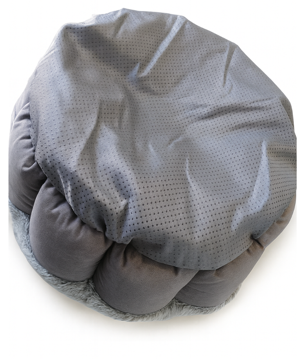 PawComfort – Plush Round Dog & Cat Bed, Faux Fur, Ultra Soft, Cozy Bolster Support – 60 cm