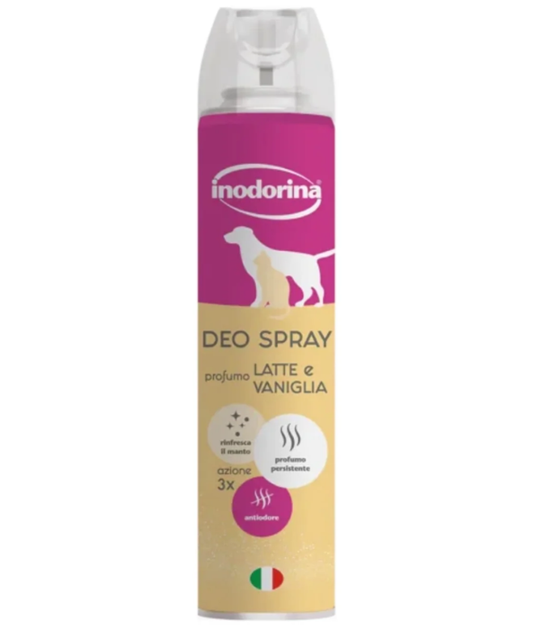 Inodorina - Deo Spray, Deodorant for Dogs, with Refreshing and Sanitizing Action, Neutralizes Bad Odors and Protects the Fur, Milk & Vanilla Fragrance - 300ml