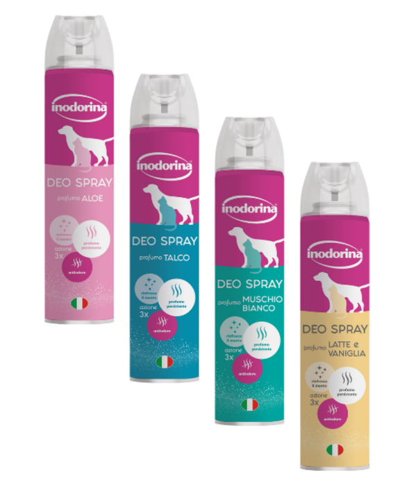 Inodorina - Deo Spray, Deodorant for Dogs, with Refreshing and Sanitizing Action, Neutralizes Bad Odors and Protects the Fur, Milk & Vanilla Fragrance - 300ml